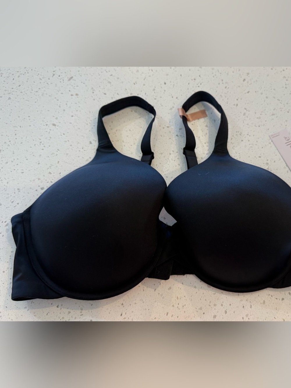 NEW 42D Ambrielle Everyday Underwire Full Coverage Bra Black Racerback Lightly P